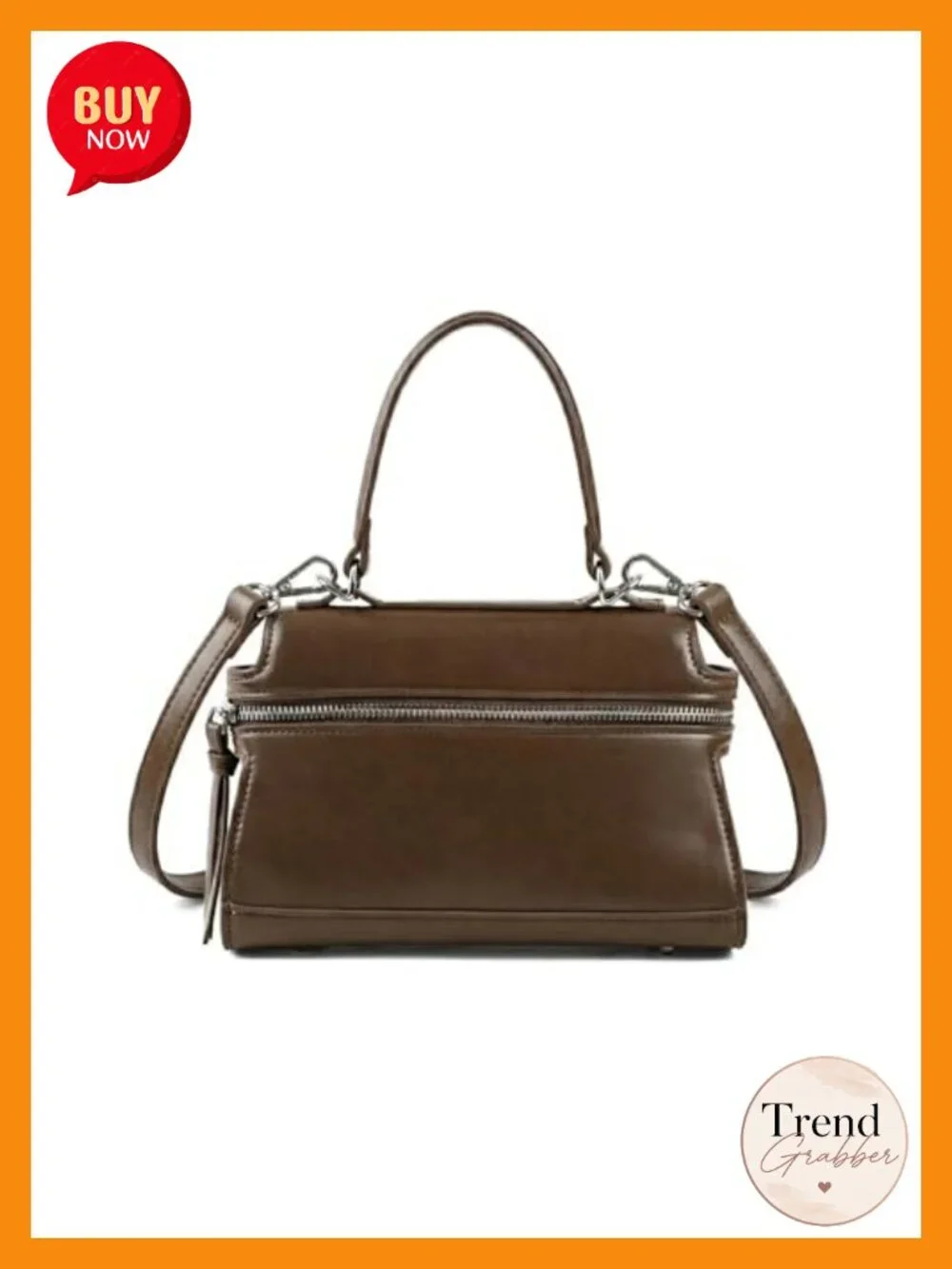 Structured Top Handle Satchel Vegan Leather Crossbody Bag Shoulder Purse